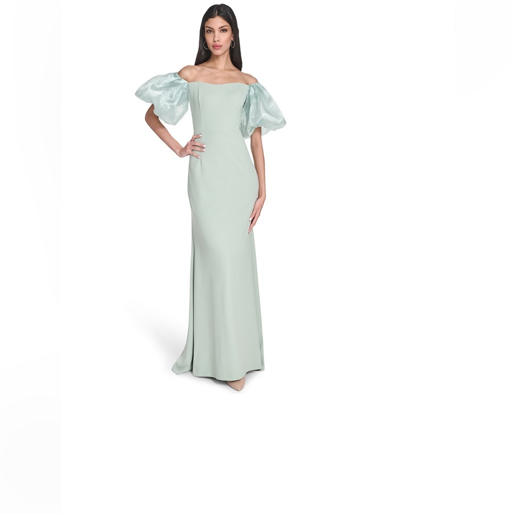 Eliza J Women's Off-The-Shoulder Organza Puff-Sleeve Gown
